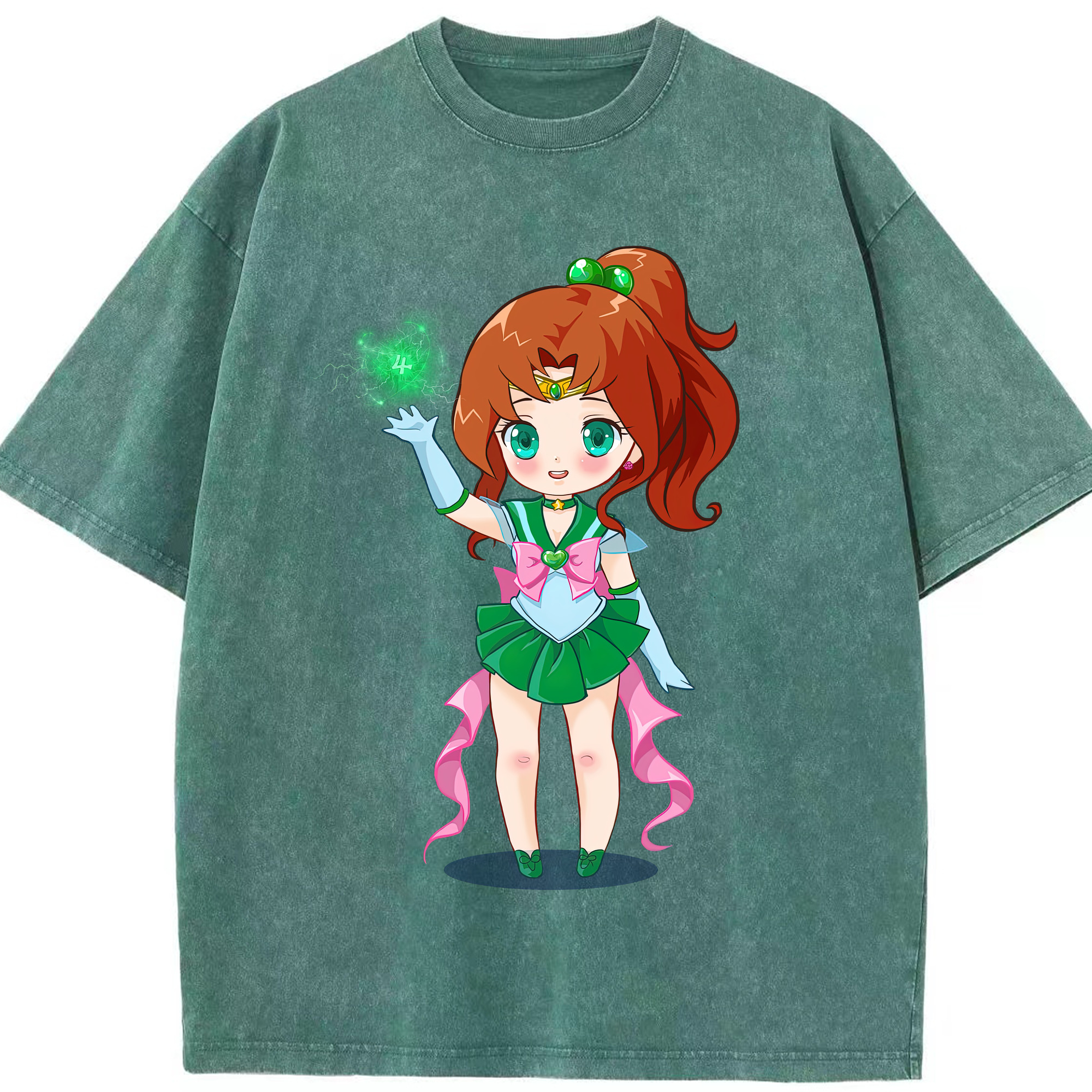（画像用） 美少女戦士セーラームーン 木野 まこと きの まこと Sailor Moon Kino Makoto （セーラージュピター；Sailor Jupiter） 綿100% ヴィンテージ風 半袖Tシャツ（フロントプリント）